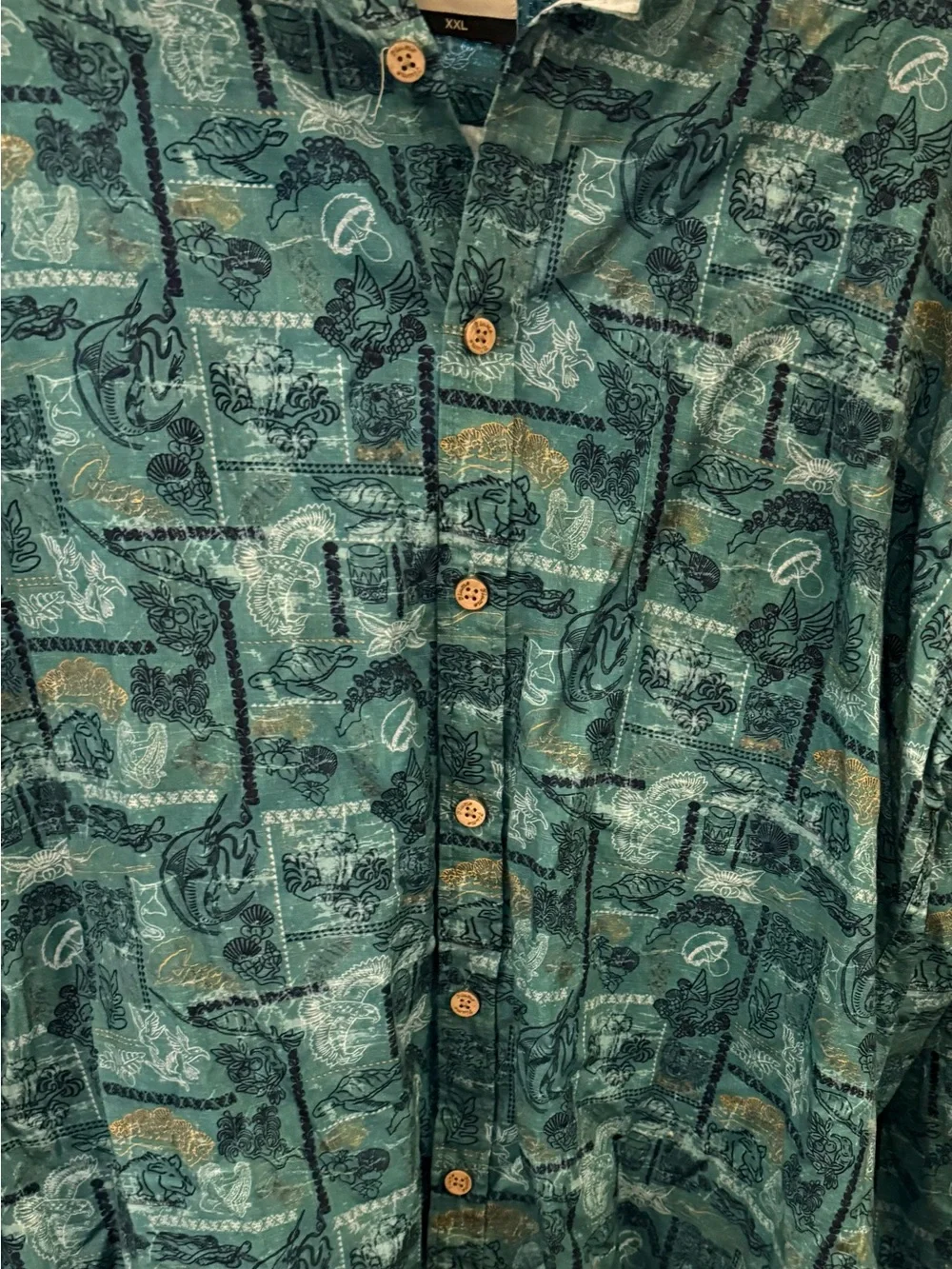 David YiumeGreen Printed Lightweight Men's long sleeve shirts